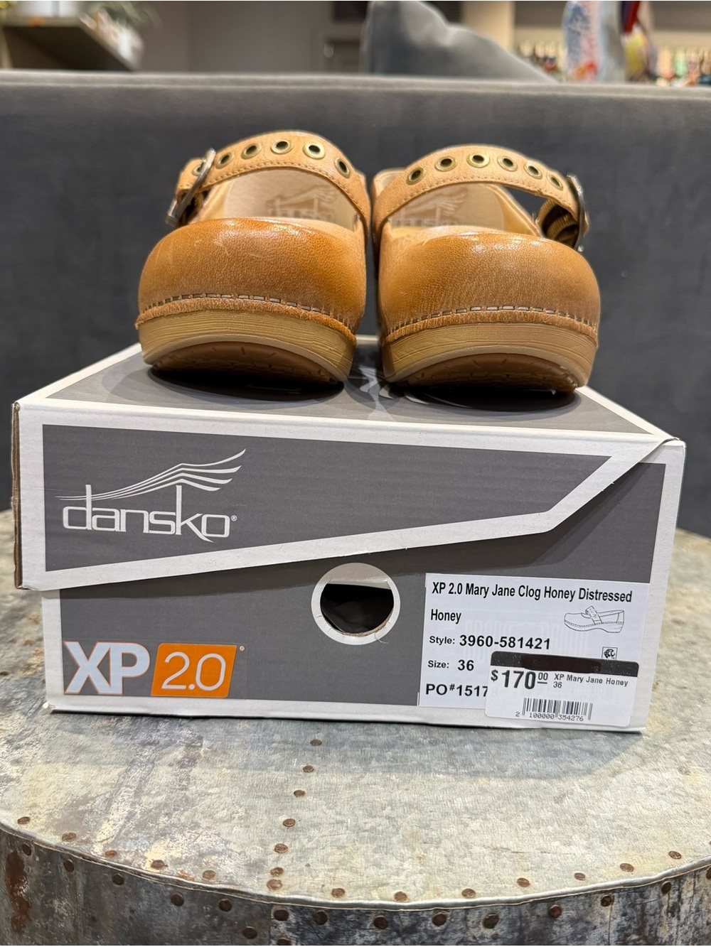 Dansko Tan Leather XP Mary Jane Clogs with Buckle Strap - Picture 4 of 4